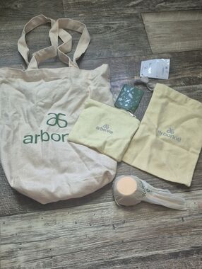 Arbonne Logo Canvas Tote & Accessory Travel Gifts Yellow